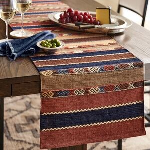 Pottery Barn Lodge Kilim Table Runner Wool/Cotton New